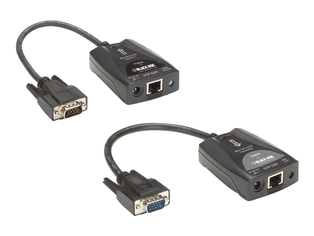 Black Box Mini CATx VGA Extender Kit with Video Equalization Adjustment - Forlænger for video - op til 150 m - TAA-kompatibel