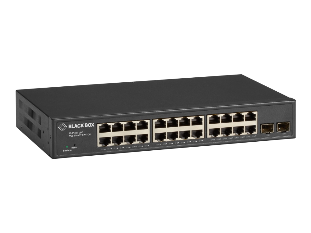Black Box - Switch - Smart - 24 X 10/100/1000 + 2 X Sfp - Monterbar På Stativ