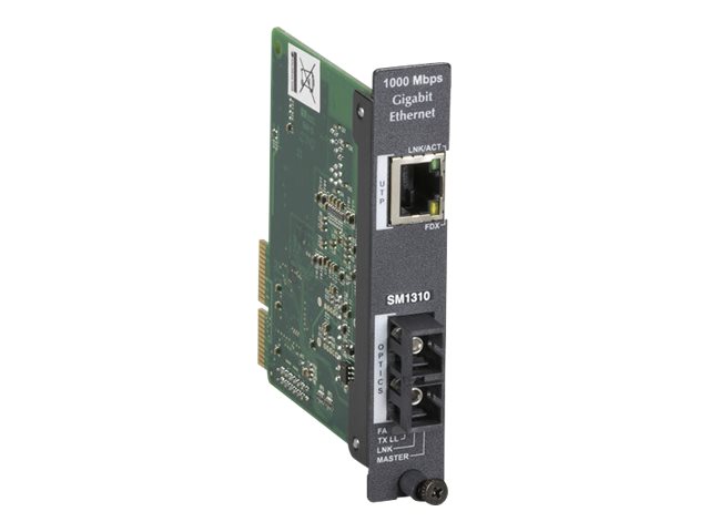 Black Box High-Density Media Converter System Ii, Layer 1 Module - Fibermedieomformer - 1Gbe - 1000Base-Lx, 1000Base-T - Rj-45 / Sc Enkelttilstand -