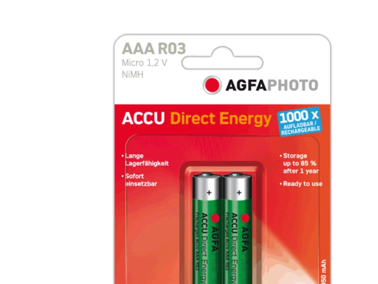 Agfaphoto Direct Energy - Batteri 2 X Aaa - Nimh - (Genopladelige) - 950 Mah