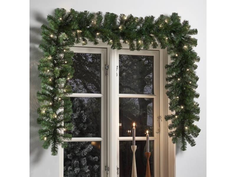 Nordic Winter Konstgjord grankrans 270 cm med ljus, batteri (780-012) | N - A | GameStuff