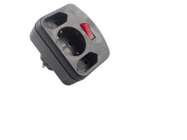 Rev Combi Adapter, 2+1 Fold, 3500 W, 250 V, 16 A, Sort, 115 X 75 X 55 Mm