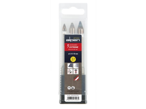 Alpen Keramo Extreme Box 0000300003100 Glasbohrersatz 6 Mm, 8 Mm, 10 Mm Zylindergriff 1 St