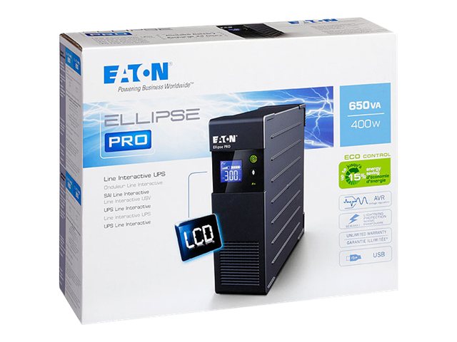 Eaton Ellipse PRO 1600 - UPS - AC 230 V - 1000 Watt - 1600 VA - 9 Ah - USB - utgångskontakter: 8 - 2U - 19 | Datorer & Surfplattor - UPS | GameStuff
