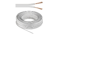 Goobay Højttalerkabel hvid CU 25 m rulle, tværsnit 2 x 1,5 mm²