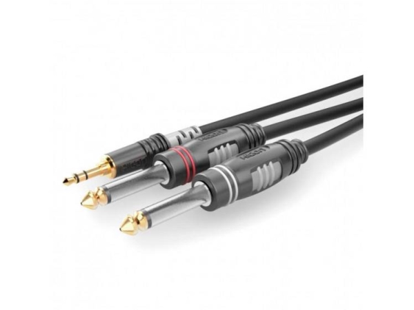 Sommer Cable Hba-3S62-0300 Klinken-Audio-Anschlusskabel [1X Klinke 3,5 Mm - 2X Klinke 6,3 Mm (Mono)] 3,00 M Schwarz