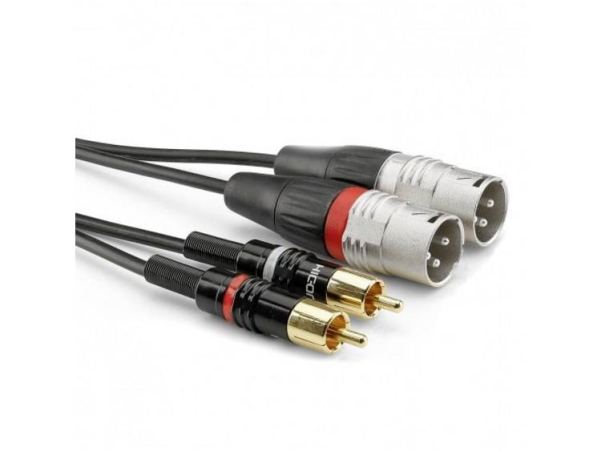 Sommer Cable Hbp-M2c2-0150 Audio Adapterkabel [2X Cinch-Stik - 2X Xlr-Stik 3-Polet] 1.50 M Sort