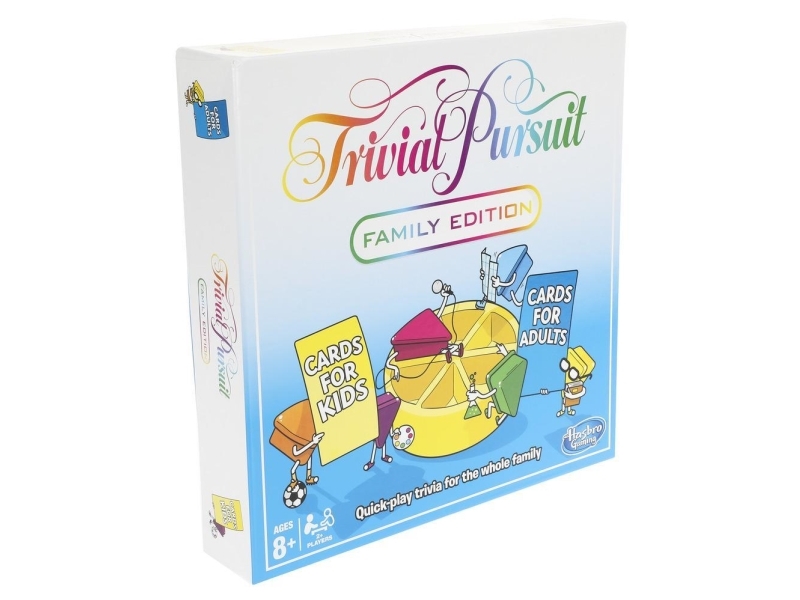 Hasbro Trivial Pursuit Family Edition, Lautapeli, Triviapeli, 8 vuosi/vuosia, Family edition, N, Moninpelitila, Peli suomeksi