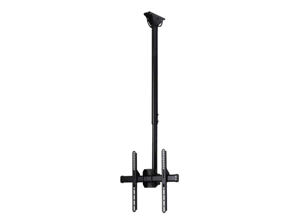 Hama - Montagesatz (Grundplatte, 2 Tragarme, 2 Montagestangen) - Für Flachbildschirm - Stahl - Schwarz - Bildschirmgröße: 32"-65" - Deckenmontage Mög