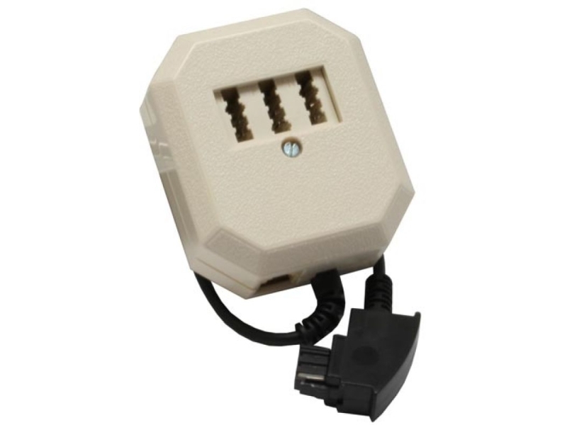 Inline Tae Adapter, Tae-F Stecker An Tae Nff + Rj11 (6P4c) Buchse, 0,2M, Tae (F), Tae (N) + Rj-11, Beige