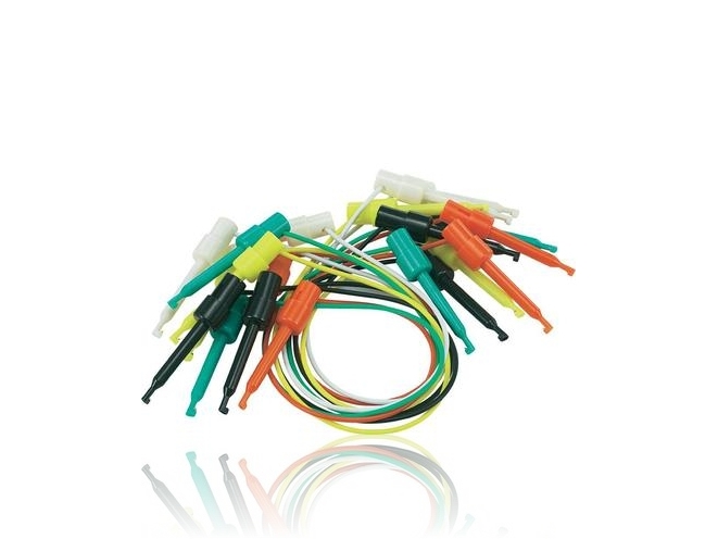 VOLTCRAFT Testledningssats [Krokodilnäbb - Krokodilnäbb] 0,28 m Svart, röd, grön, gul, vit 1 sats | EL Artiklar - Kablar och ledningar - Testa och mäta ledningar | GameStuff