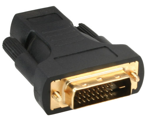 Inline Hdmi-Dvi Adapter, Hdmi Buchse Auf Dvi Stecker, 4K2k, Dvi-D, Hdmi A, Schwarz