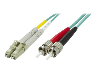 Deltaco - Netzwerkkabel - Lc Multimode (Stecker) Auf St Multimode (Stecker) - 3 M. - Glasfaser - 50 / 125 My - Om3 - Türkis