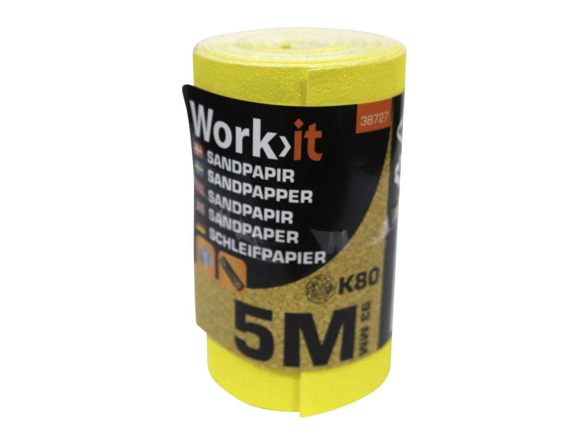 Produktfoto för Work>it® sandpapir 9,3×500 cm K80