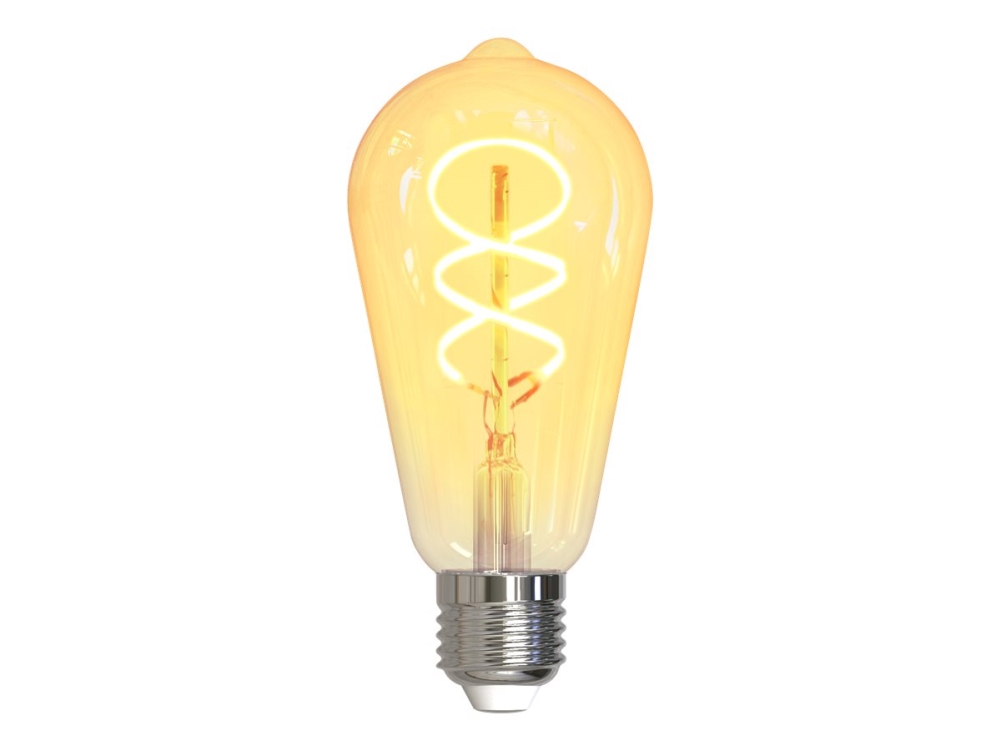 DELTACO SMART HOME - LED-filament-lyspære - form: ST64 - E27 - 5.5 W (tilsvarende 35 W) - klasse G - hvidt lys - 1800-6500 K