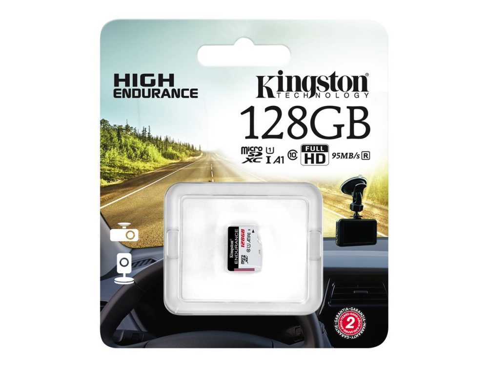 Kingston Technology High Endurance, 128 Gb, Microsd, Klasse 10, Uhs-I, 95 Mb/S, 45 Mb/S
