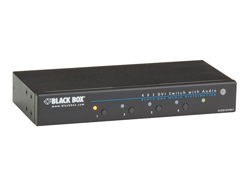 Black Box 4 X 1 Dvi-Umschalter Mit Audio - Umschalter Für Anzeige/Audio - 4 X Dvi + 4 X Audio - Desktop - Taa-Kompatibel