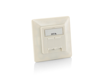 Equip Cat.6A Deutsche Modulblende Frontplatte, 5Pcs/Pack, Rj-45, 6A, Weiß, 80 Mm, 38,2 Mm, 80 Mm