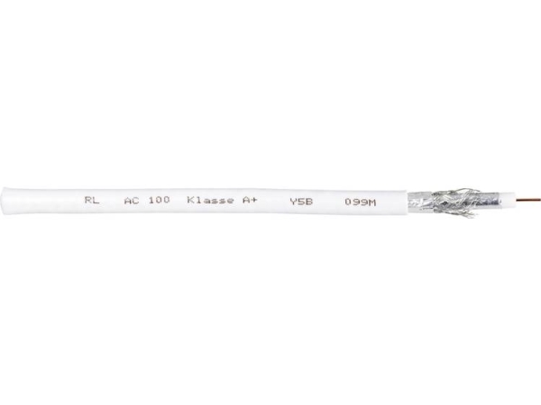 Interkabel Ac 100-25 Koaxialkabel Außendurchmesser: 6,90 Mm 75 Ω 120 Db Weiß 25 M