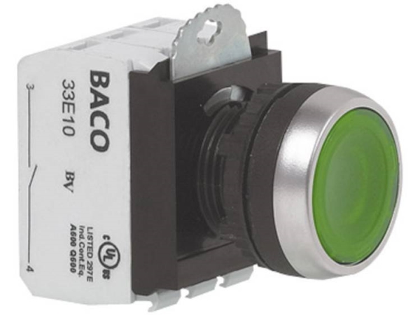 Baco L21aa01q Trykknap Frontring Metall, Forkromet Rød 1 Stk
