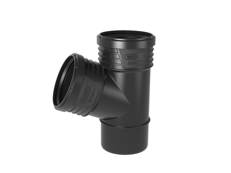 Wavin SiTech+ 110 x 75 x 67,5° grenrør | VVS Artiklar - Dränering - Grått dräneringsrör | GameStuff