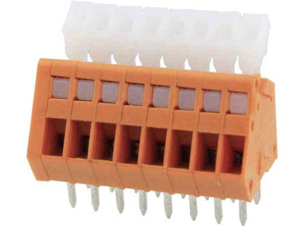 Degson Dg240-2.54-10P-15-00Ah Fjederkraftsklemmeblok 0.51 Mm² Poltal 10 Orange 1 Stk