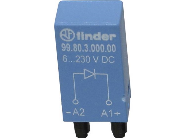 Finder Indstiksmodul Med Friløbsdiode, Uden Led 99.80.3.000.00 Passer Til Model: Finder 94.54.1, Finder 94.84.3, Finder 95.85.3, Finder 95.95.3 Bulk