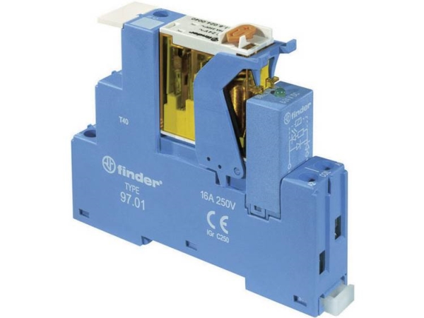 Interface-Relais Mit Sockel Und Bügel, S4c, 2P, 8A, 24V Ac, Mit Led