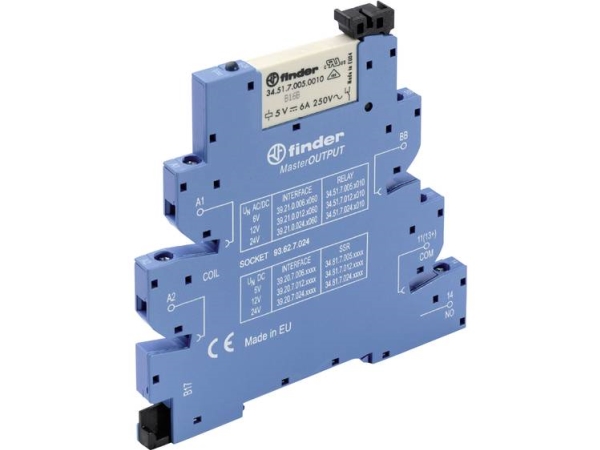 Finder 39.21.0.012.0060 Koblingsrelæ 12 V/Dc, 12 V/Ac 6 A 1 X Sluttekontakt Tray 1 Stk
