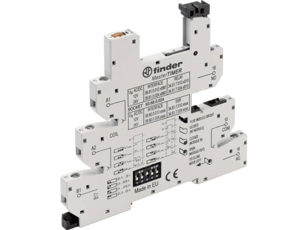 Finder 93.68.0.024 Relais-Sockel Mit Haltebügel Und Led, Mit Emc-Anbindung, Passend Für Serie: Phoenix Contact Emd-Sl Finder 34.51, Finder