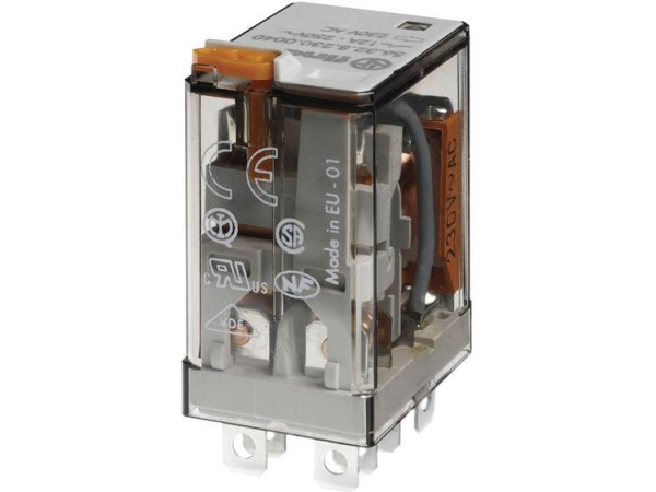 Finder 56.32.9.024.4040 Steckrelais 24 V/Dc 12 A, 2 Umschalter (1 Stk) Tray