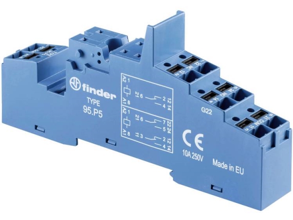 Finder 95.P5 Relæsokkel Passer Til Serie: Siemens Bauform S00 , Siemens Bauform S3 , Finder Serie 99, Weg Serie Cwci Finder 40.52, Finder 40.61, Find