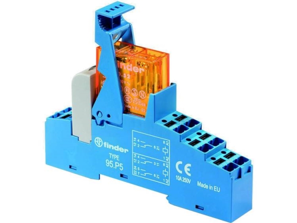 Finder 48.P5.8.230.0060 Relækomponent Nominel Spænding: 230 V/Ac Brydestrøm (Max.): 8 A 2 X Omskifter Tray 1 Stk
