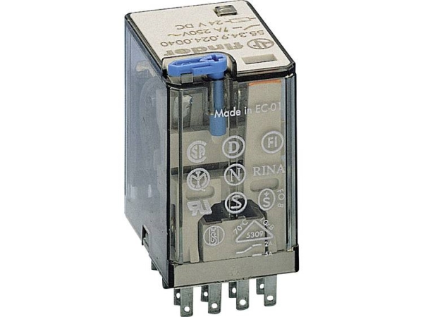 Finder 55.34.9.024.0074 Steckrelais 24 V/Dc 7 A, 4 X Wechsler, 10 Stück Tray