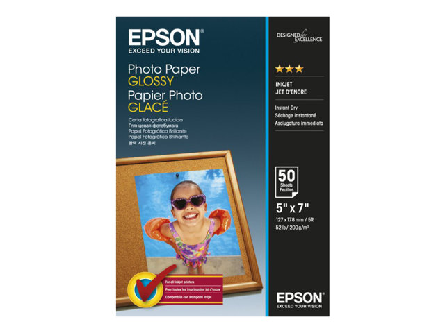 Epson Photo Paper Glossy - 13X18cm - 50 Blätter, Glanz, 200 G/M², 50 Blätter, - Workforce Wf-7610Dwf - Workforce Wf-7110Dtw - Workforce Wf-3620Dwf -
