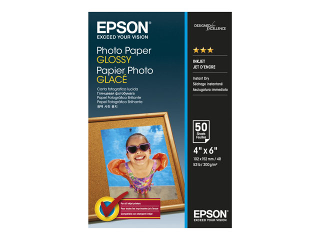 Epson - Blank - 102 x 152 mm - 200 g/m² - 50 ark fotopapper - för EcoTank ET-2850, 2851, 2856, 4850 EcoTank Photo ET-8500 EcoTank Pro ET-5800 | Papper & Emballage - Vitt papper - Fotopapper | GameStuff