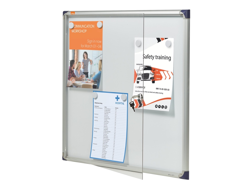 Nobo Schaukasten Extraflach fr den Innenbereich 6  A4 magnetisch Klapptr - Image 2