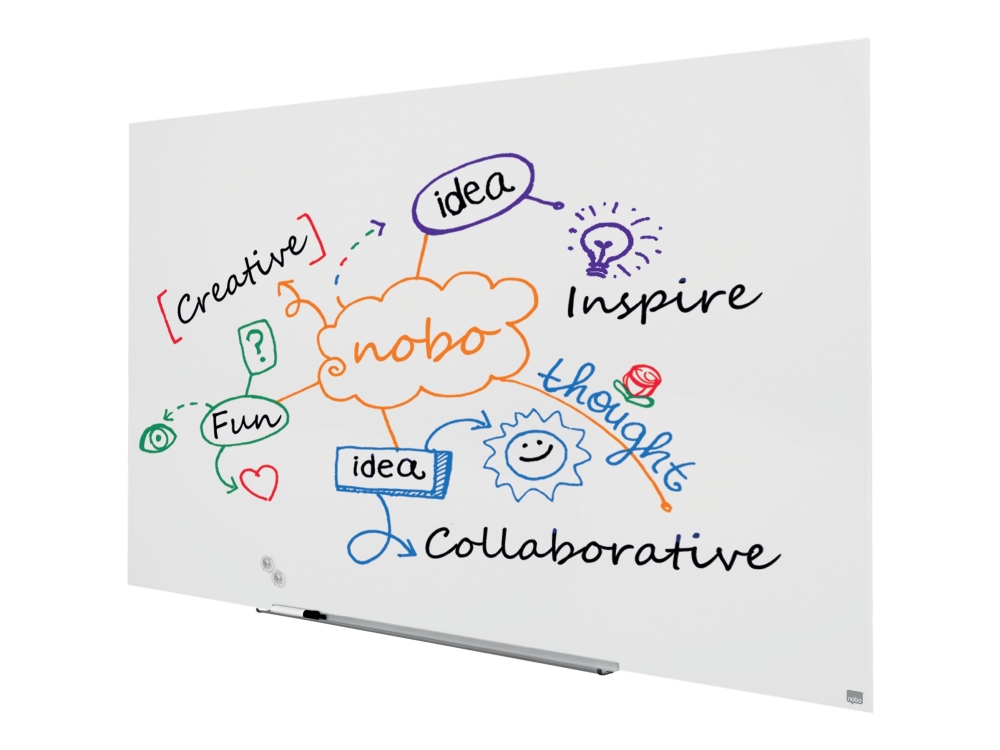 Nobo Impression Pro Magnetisk Whiteboard Glastavle 85" 190X100 Cm Brilliant Hvid