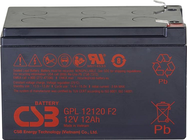 Csb Batterie Gpl 12120 Gpl12120f2 Blei-Säure-Batterie 12 V 12 Ah Bleivlies (B X H X T) 151 X 100 X 98 Mm Flachstecker 6,35 Mm Wartungsfrei, Geringe S