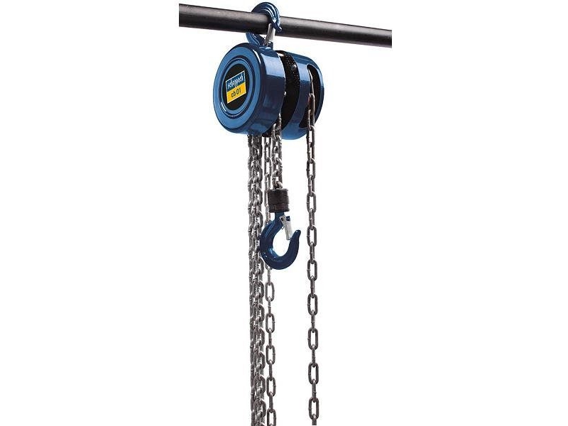 Scheppach 4907401000, Kettenzug, 1000 Kg, 3 M, Blau, Metallisch, Metall