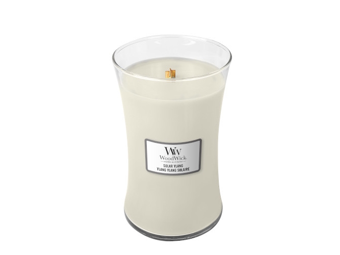 Scented candle with wooden lid - Solar Ylang