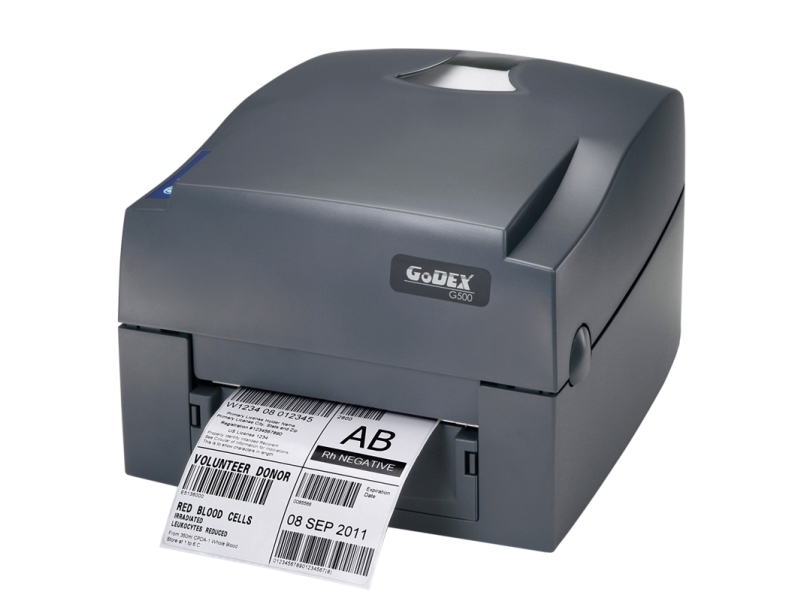 Godex G500, Direkte termisk/termisk overførsel, 203 x 203 dpi, 127 mm/sek., Sort