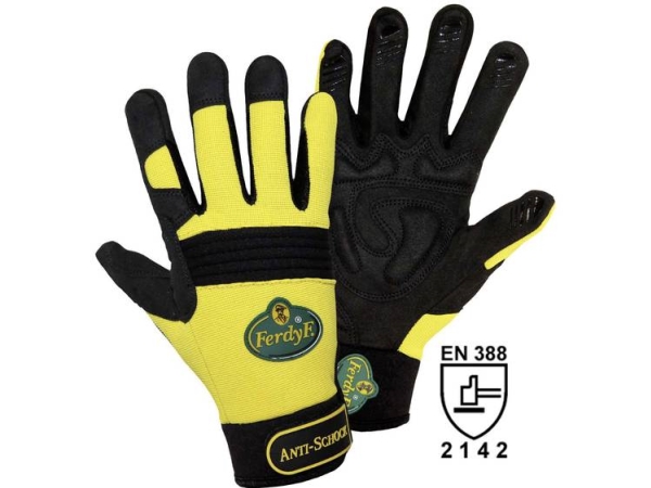 Ferdyf. Mechanics Anti-Shock 1970-9 Clarino Kunstleder Montagehandschuh Größe (Handschuhe): 9, L En 388:2016 Cat Ii 1 Paar
