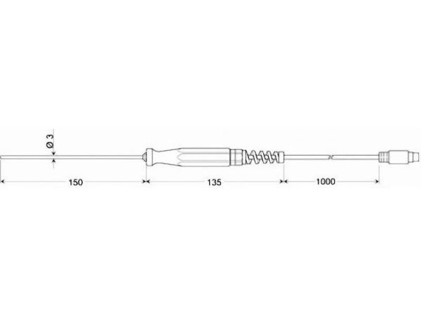 Greisinger Gtf 601 1/3Din Tauchfühler Kalibriert (Dakks) -50 Bis 600 °C, Sensortyp Pt100