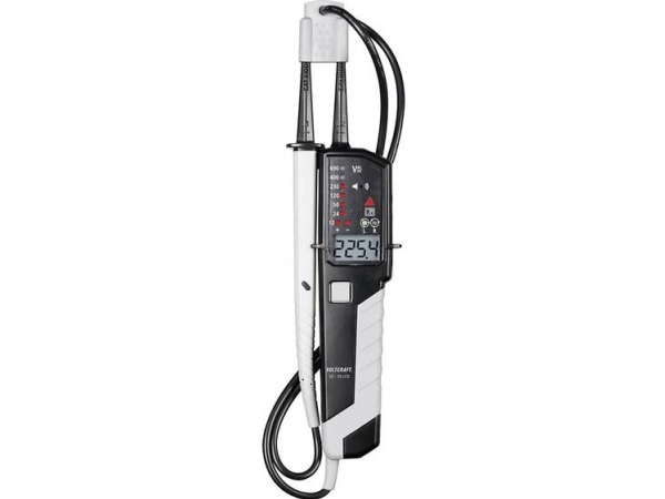 Voltcraft Vc-55 Lcd 2-Poliger Spannungsprüfer, Kalibriert (Dakks) Cat Iii 1000 V/Cat Iv 600 V, Akustisch, Lcd, Led