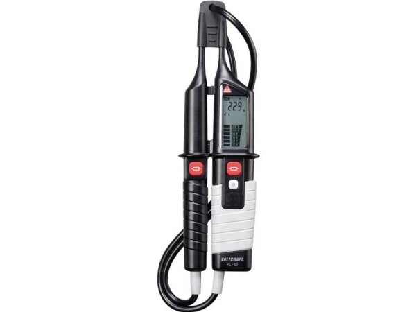 Voltcraft Vc 63 To-Polet Spændingstester Kalibreret (Iso) Cat Iii 1000 V, Cat Iv 600 V Akustik, Lcd, Led