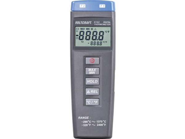 Voltcraft K102 Temperatur-Måleudstyr Kalibreret (Iso) -200 - +1370 °C Sensortype K