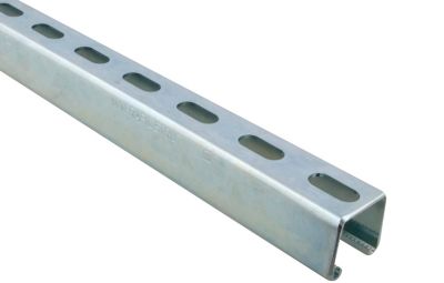 Walraven RapidStrut montageskinne 41x82x2,5mm. Elforzinket. Lgd. a 3 mtr. Med savtakkede tænder