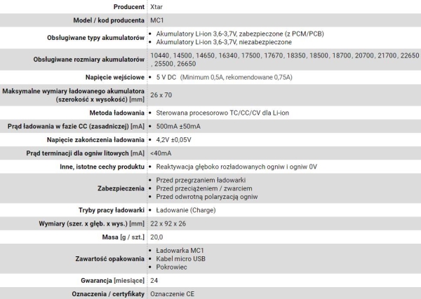 Oem Įkroviklis baterijos 18650 14500 26650 XTAR MC1