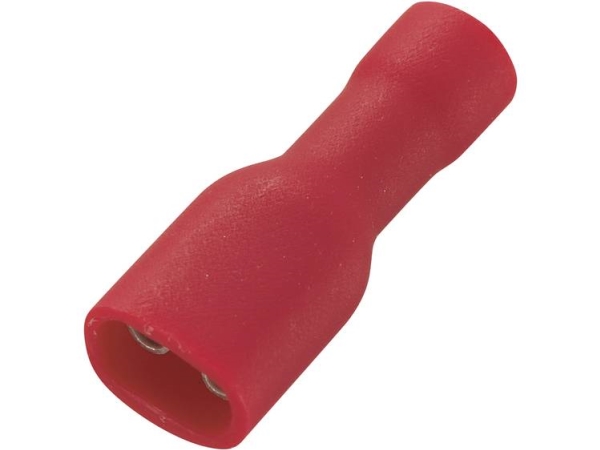 Tru Components 1566938 Fladstik-Kabelsko Stikbredde: 4,8 Mm Stiktykkelse: 0,5 Mm 180 ° Helisoleret Rød 50 Stk